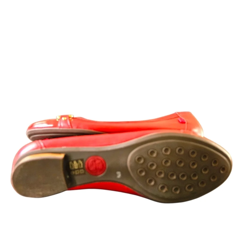 MARC JOSEPH Size 8.5 Women's Leather Made In Brazil Park Ave Flat Loafer In Red